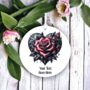 Personalised Gothic Heart Rose Love Decoration, thumbnail 2 of 2