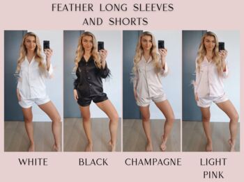 Personalised Feather Pyjamas, Long Sleeve And Shorts, 4 of 9