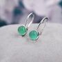 Sterling Silver Genuine Green Onyx Drop Earrings, thumbnail 3 of 11