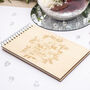 Winter Ribbon Wooden Engraved Wedding Guest Book, thumbnail 1 of 4