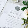 Silver Wax Seal Venue Illustration Wedding Invitations, thumbnail 3 of 12