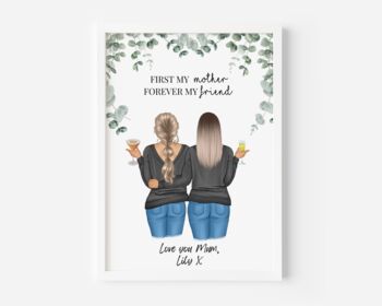 Personalised Eucalyptus Mother And Daughter Print Gift, 2 of 7