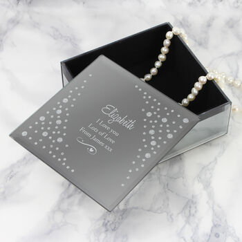 Personalised Diamante Glass Trinket And Jewellery Box, 6 of 9