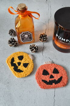 Spooky Halloween Punch Needle Mug Rugs, 3 of 9