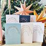 Six Rainbow Christmas Carol Cards Recycled, thumbnail 1 of 6
