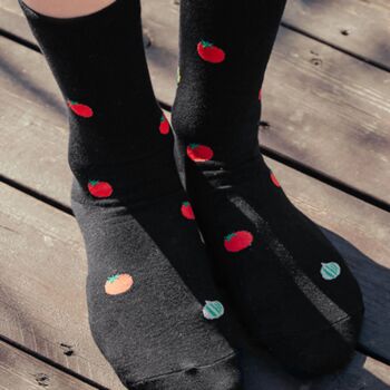 Unisex Organic Cotton Socks, Tomato Socks, 2 of 3