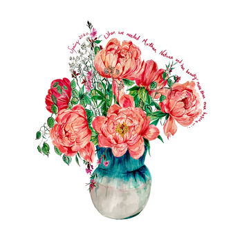 Giclée Fine Art 'Coral Peonies' Print By max made me do it ...