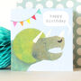 Triceratops Dinosaur Birthday Card, thumbnail 2 of 5