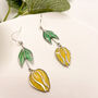 Yellow Flower Statement Drop Earrings For Her, thumbnail 1 of 11
