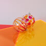 Christmas Spot Bauble, 8cm Pink/Orange, thumbnail 1 of 2