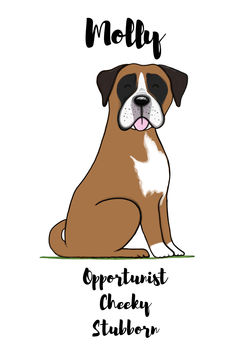 Boxer Dog Personalised Name And Personality Print, 2 of 3