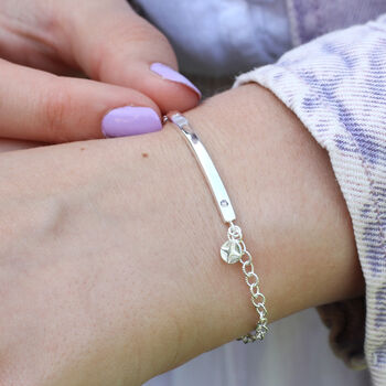 18ct Gold Plated Or Silver Personalised Bar Bracelet, 2 of 5