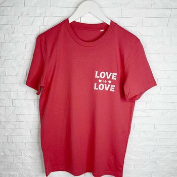 Love Is Love Coral T Shirt, 2 of 3