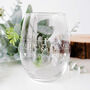 Set Of Two Wedding Botanical Stemless Wine Glasses, thumbnail 2 of 7