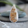 Teardrop Fossilized Coral Necklace In Sterling Silver, thumbnail 1 of 4