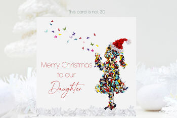 Merry Christmas To My Daughter Butterfly Kisses Card, 2 of 11