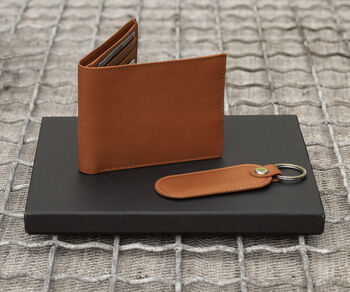 Mens Personalised Leather Wallet Gift Set, 9 of 12