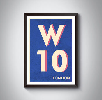W10 Kensal Green London Postcode Typography Print, 11 of 11