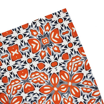 Orange Fox Flower Tea Towel | 100% Cotton | Made In The UK, 3 of 12