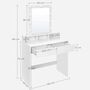 Dressing Table With LED Lights Modern Vanity Table, thumbnail 11 of 12