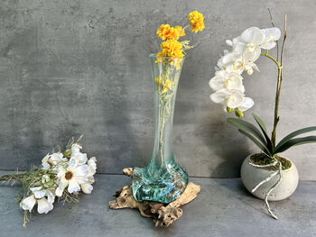 Medium 30cm Molten Glass On Root Vase – Fluted Display, 10 of 12