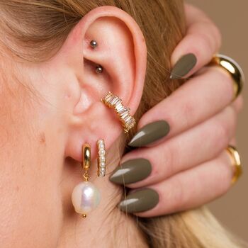 Pearl Single Conch Hoop Single Earring, 11mm, 4 of 5