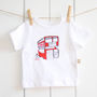 Handpainted And Personalised Double Decker Bus T Shirt, thumbnail 2 of 4