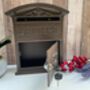 Wall Mounted Brown Metal Post Box Lockable Letter Box, thumbnail 4 of 9