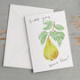 'Love You Mon Pere!' Funny Fruit Father's Day Dad Card, thumbnail 1 of 3