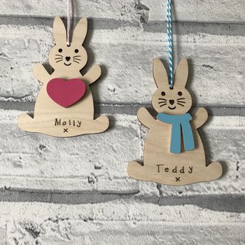Personalised Easter Bunny With Scarf Decoration, 2 of 2