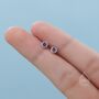 Sterling Silver Amethyst Purple Cz Bezel Internally Threaded Flat Back Earrings, thumbnail 4 of 11