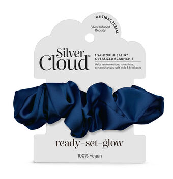 Silver Cloud Santorini Satin+ Headband And Oversized Scrunchie Navy, 7 of 7