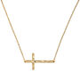 Dainty 14 K Gold Cross Choker Necklace, thumbnail 2 of 8