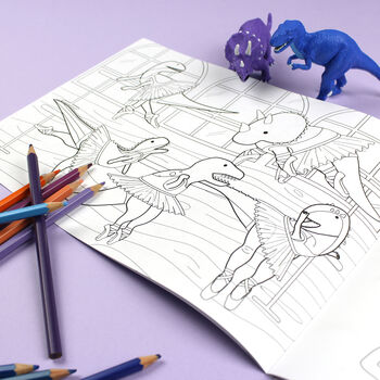 Dinosaurs Doing Stuff Colouring Book, 3 of 7