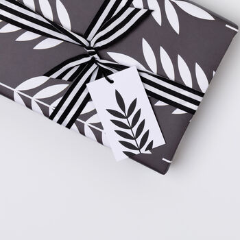 Black Leaves Wrapping Paper | Gift Wrap, 3 of 5