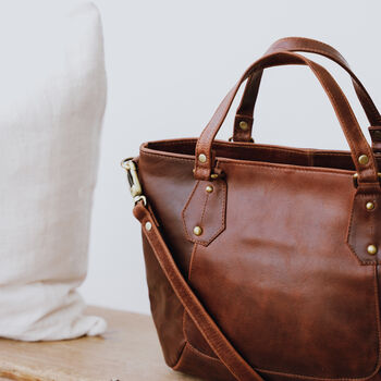 Leather Handbag, Crossbody Shoulder Bag Brown, 2 of 7
