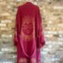 Merlot With Gold Sun Long Organic Cotton Robe, thumbnail 4 of 5