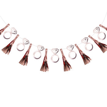 Rose Gold Hen Party Tassel Ring Garland Bunting, 2 of 3