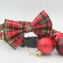 Red And Gold Tartan Dog Bow Tie, thumbnail 1 of 12