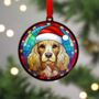 Cocker Spaniel Golden In Santa Hat Suncatcher Decoration, thumbnail 2 of 6
