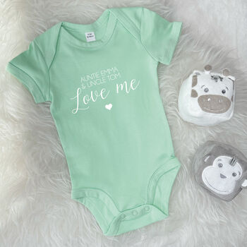 Auntie And Uncle Love Me Personalised Babygrow, 4 of 8