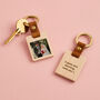 Personalised Wooden Photo Keyring With Leather Strap, thumbnail 2 of 4