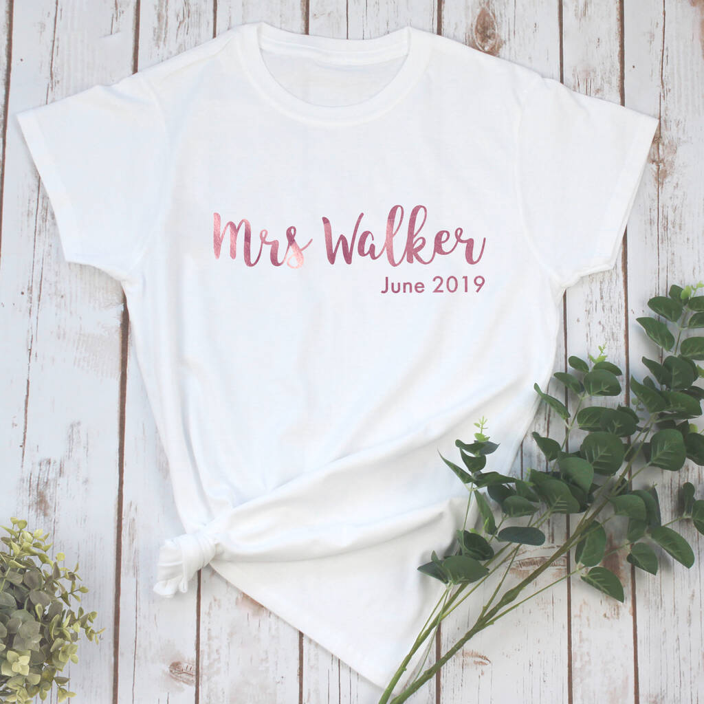 Personalised Bride Wedding T Shirt With Name By Betty Bramble