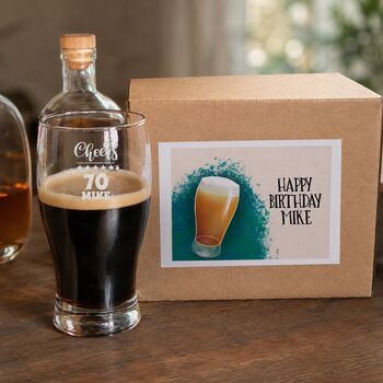 Personalised 70th Birthday Gift Pint Glass, 3 of 11