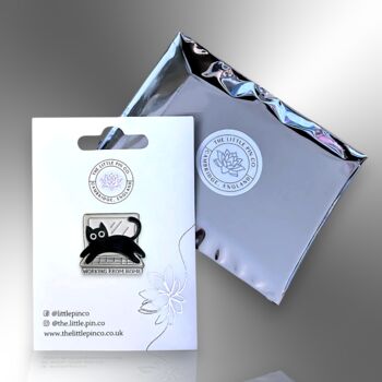 Working From Home Cat On Computer Enamel Pin Badge, 5 of 8