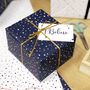 'I Believe' Christmas Stars Navy Wrapping Paper, thumbnail 5 of 12