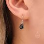 Sterling Silver Onyx Black Cz Droplet Drop Earrings, thumbnail 6 of 10