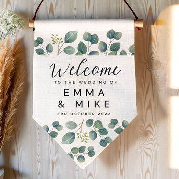 Personalised Floral Leaf Hanging Banner, 4 of 5