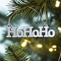 Hanging 'Ho Ho Ho' Wooden Christmas Mini Sign Personalised Colour, thumbnail 4 of 6