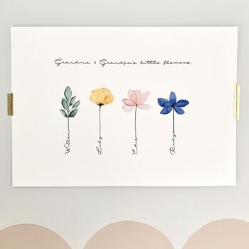 Personalised Family Flower Stem Print, 10 of 10
